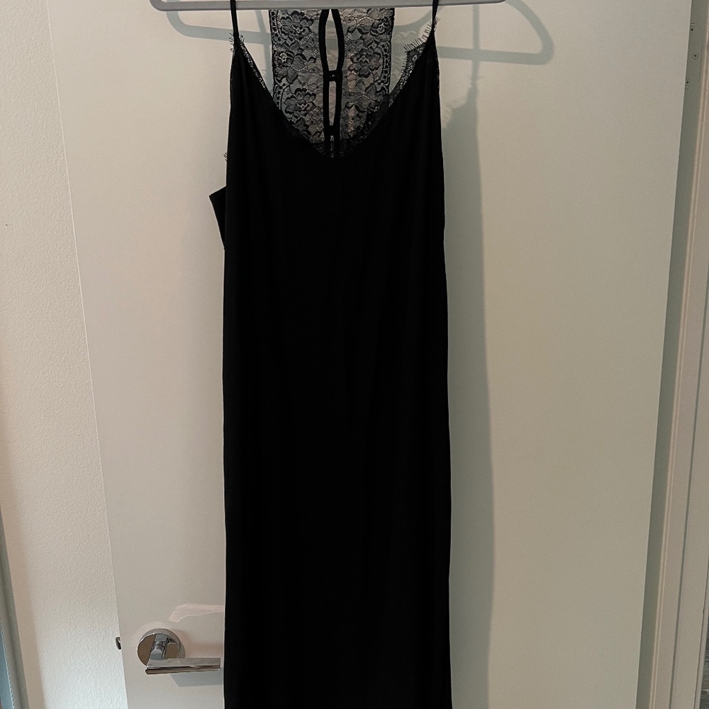 Chelsea 28 - Black slip dress with lace